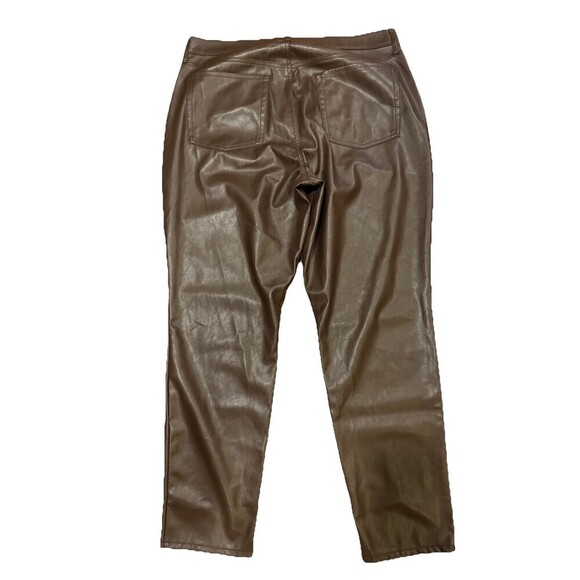Old Navy Pants Women's 18 Tall OG Straight Brown Faux Leather High-Rise NWT - Picture 5 of 5
